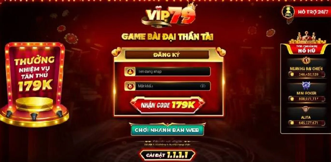 Game bài đổi thưởng Vip79